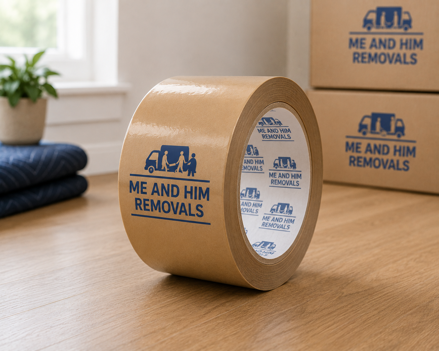 ME & HIM REMOVALS & STORAGE  BRANDED WRAPPING TAPE 