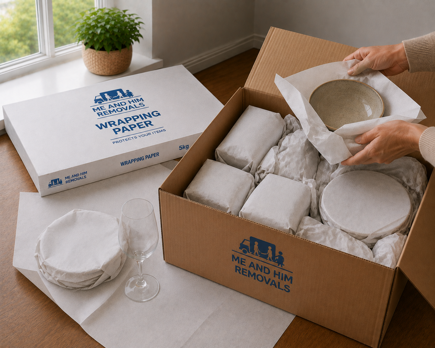 ME & HIM REMOVALS & STORAGE WRAPPING PAPER 5KG