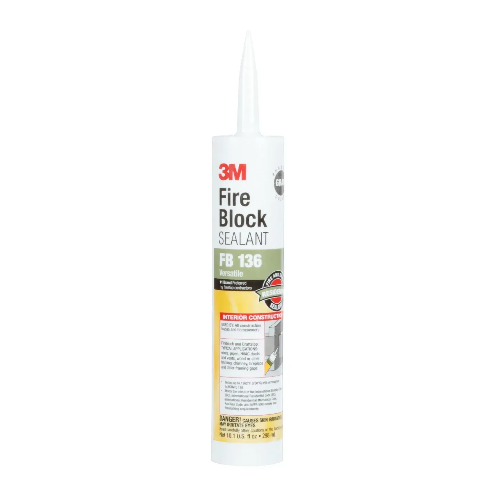 3M Fire Block Sealant FB 136 tube with white nozzle and multicolor label