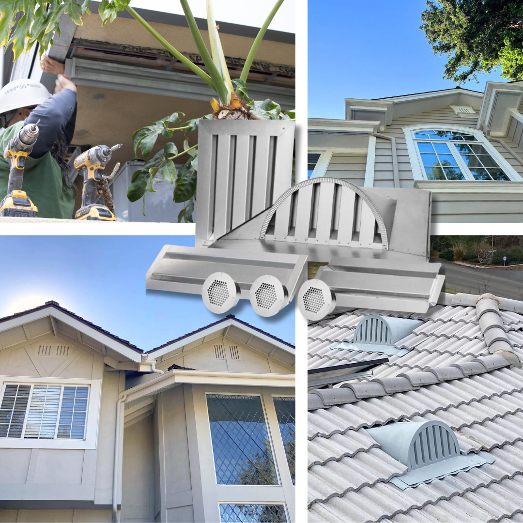 BrandGuard vent products and examples installed on homes
