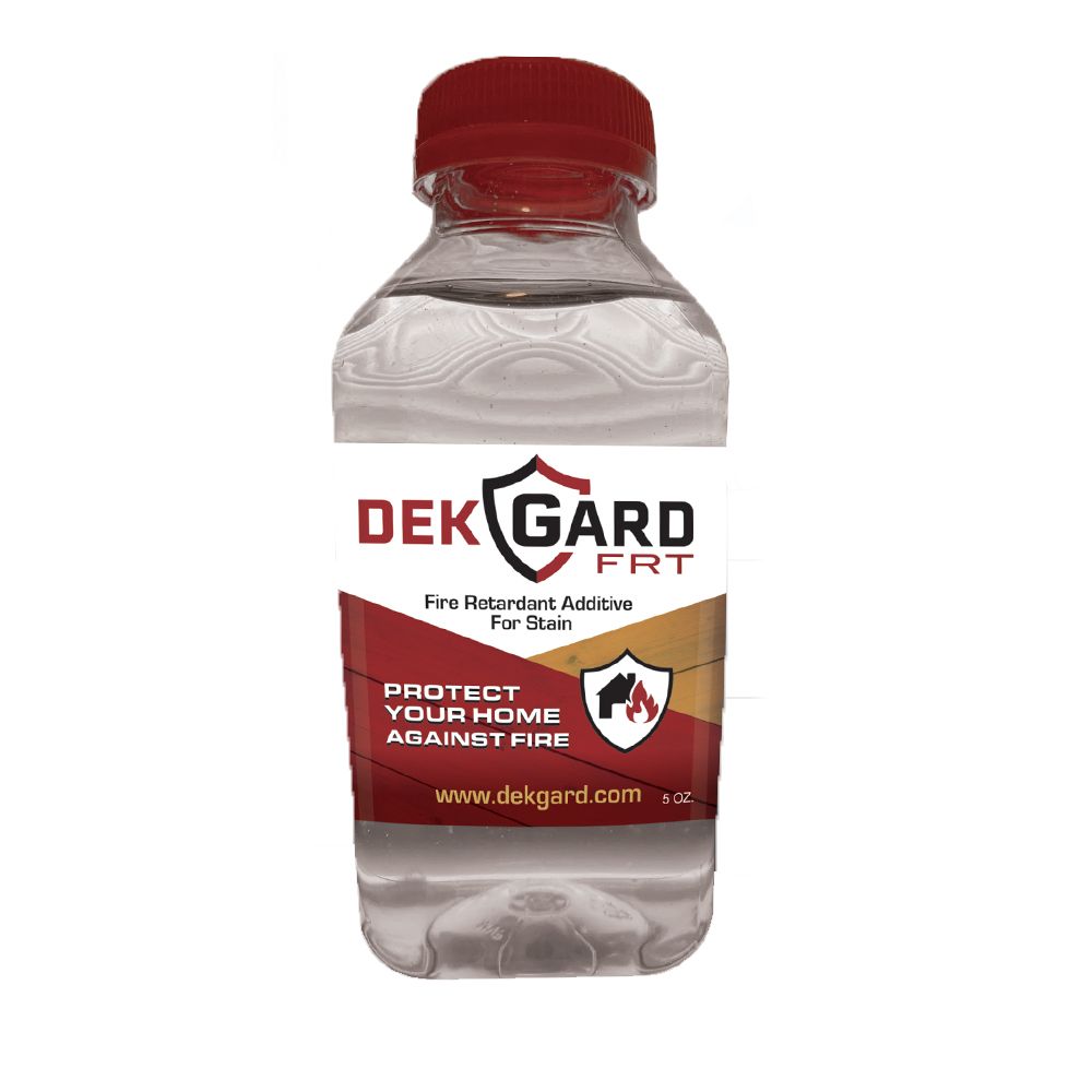 DekGard FRT fire-retardant additive bottle, manufacturer photograph