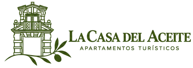 Logo of La Casa del Aceite Apartamentos Turísticos with green house and olive branch icon