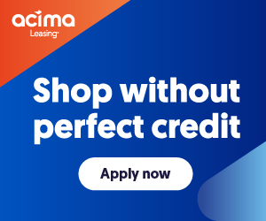 A blue sign that says no credit needed on it
