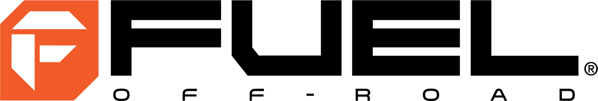 The fuel off road logo is black and orange on a white background.