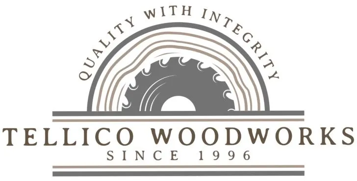 Tellico Woodworks logo with circular sawblade emblem and the words “Quality with Integrity” and “Since 1996”