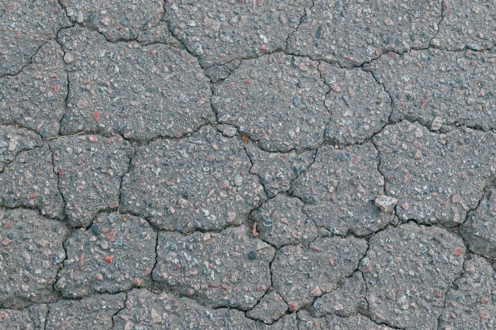 Cracked asphalt texture with alligator cracking pattern near Lexington, KY