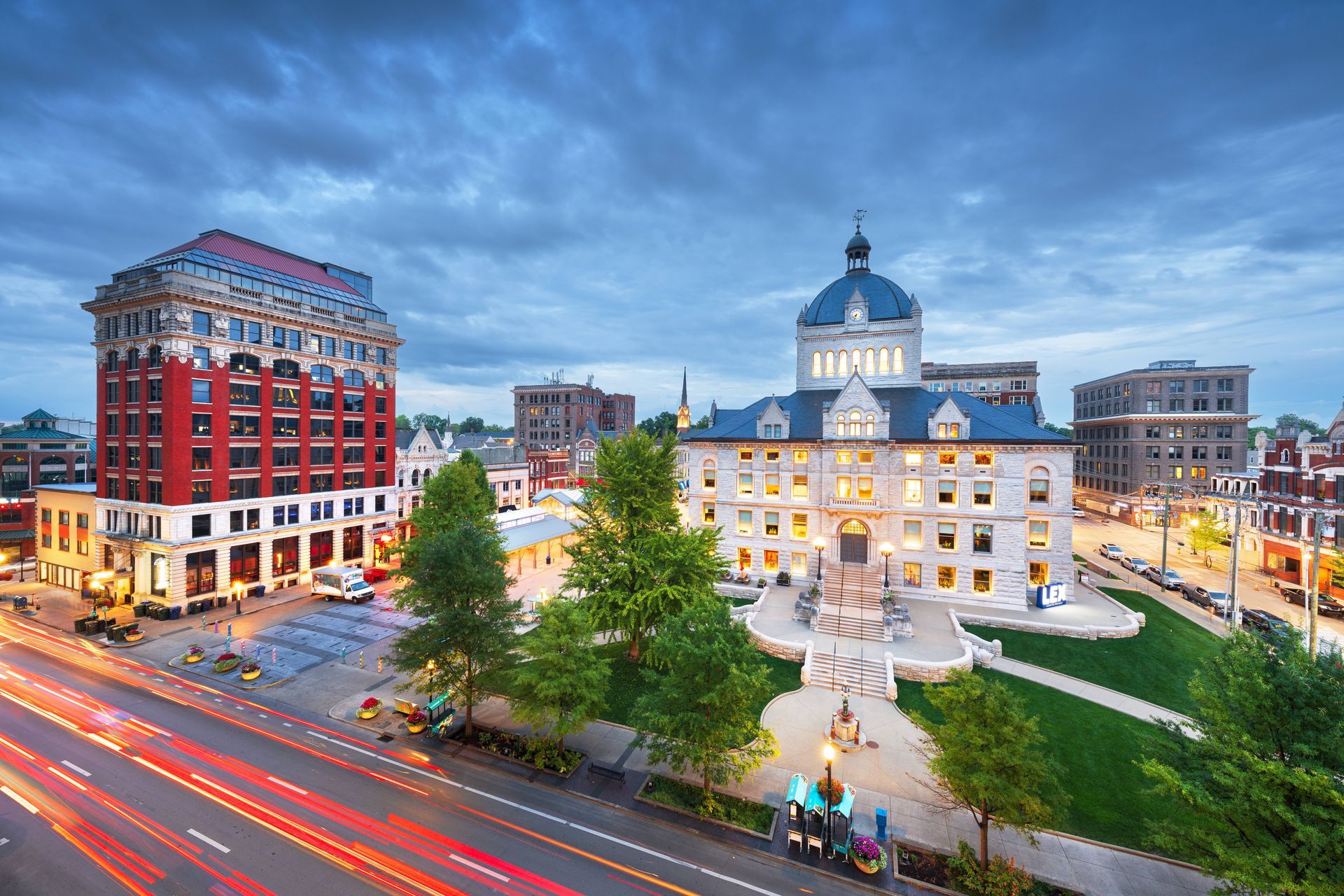 The historic downtown area of Lexington, Kentucky (KY)