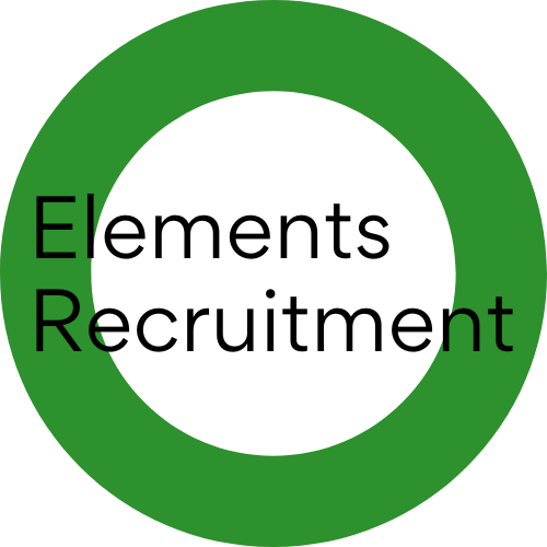 Green ring logo with “Elements Recruitment” in black text