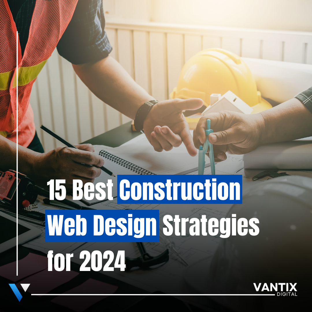 two construction workers are looking at a blueprint for a website