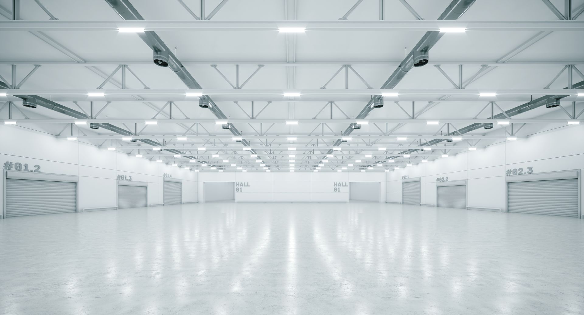 commercial building with led retrofitted lights