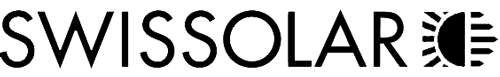 SWISSOLAR-Logo mit stilisiertem Sonnensymbol.