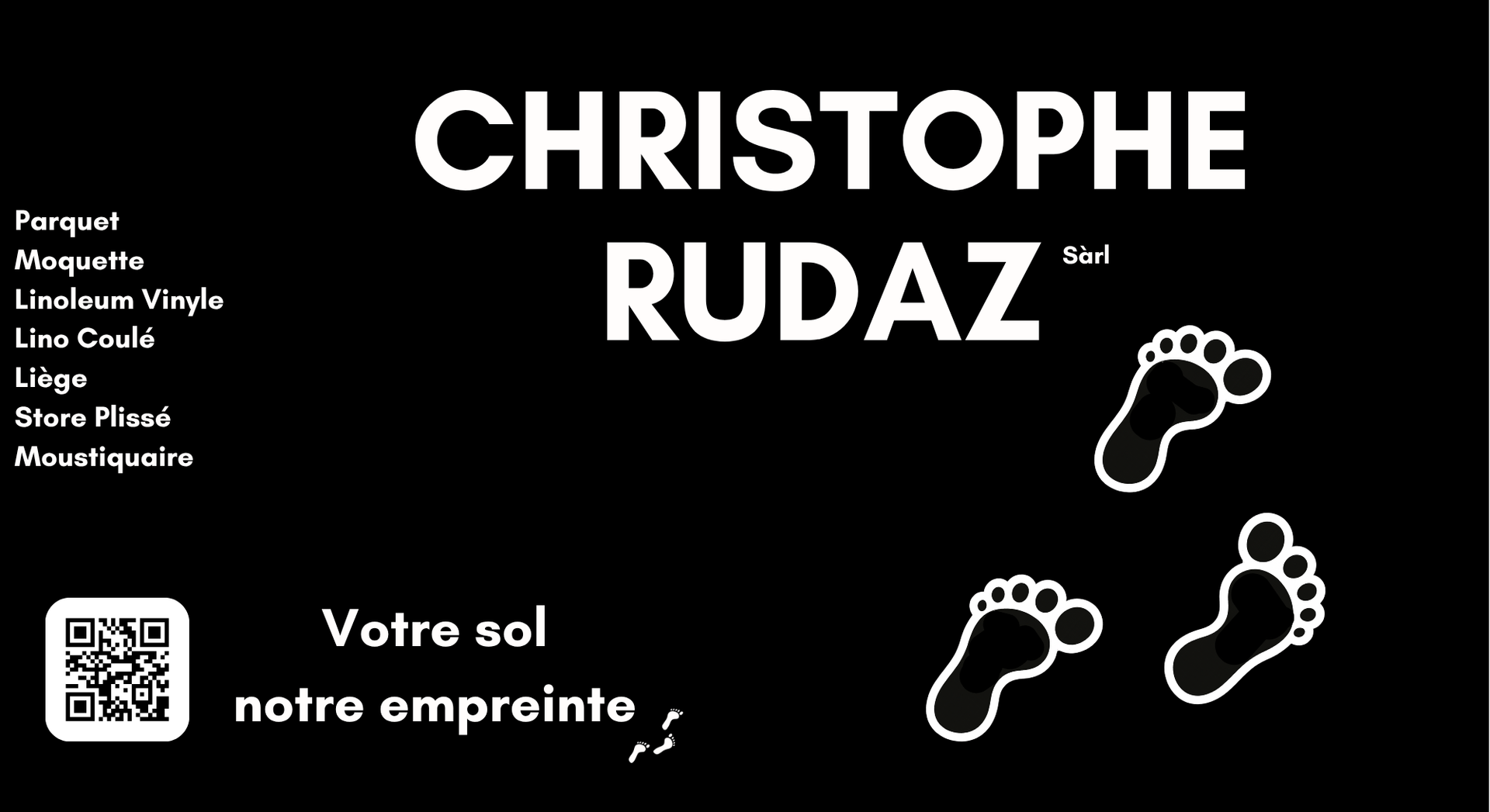 Un logo noir et blanc pour christophe rudaz srl
