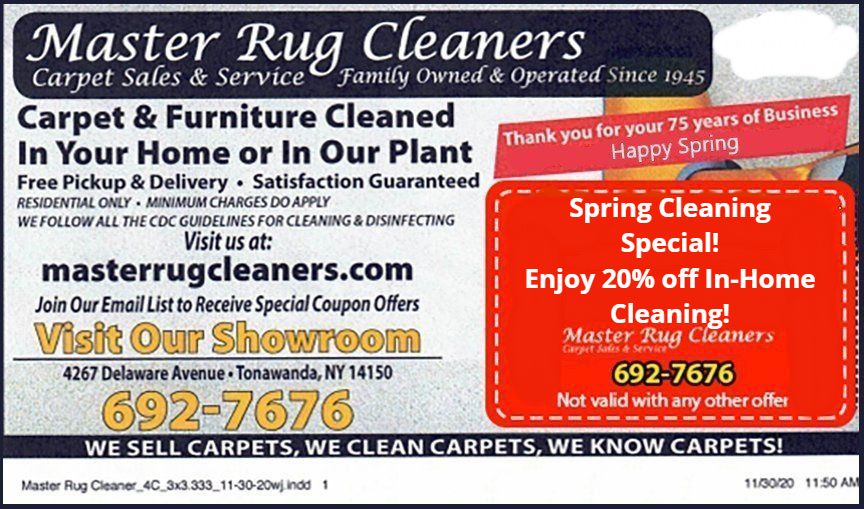 Carpet Cleaning Coupons Tonawanda, NY Master Rug Cleaners