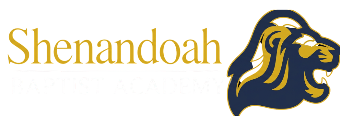 Shenandoah wordmark with navy and gold knight mascot logo