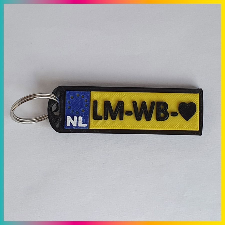 Maak je eigen kentekensleutelhanger met 3D Kado
