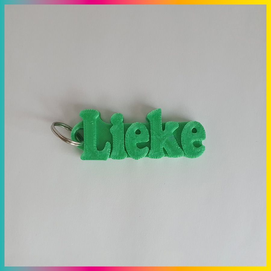 Sleutelhanger met naam in lentegroene kleur