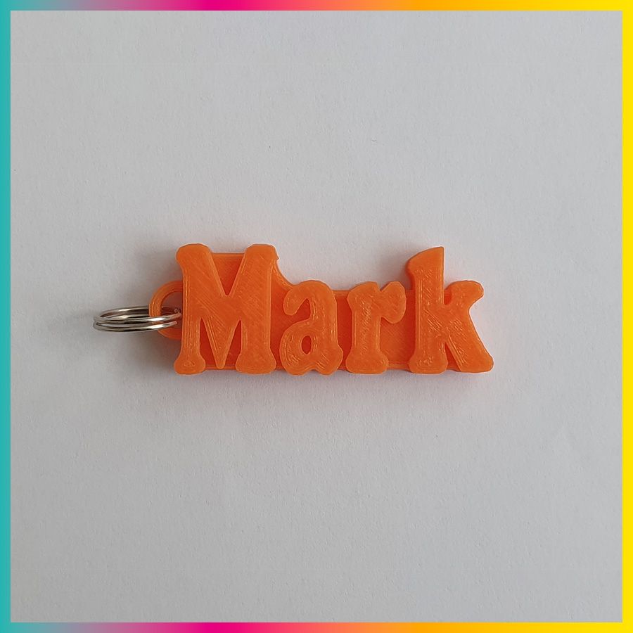 Sleutelhanger met naam in oranje kleur