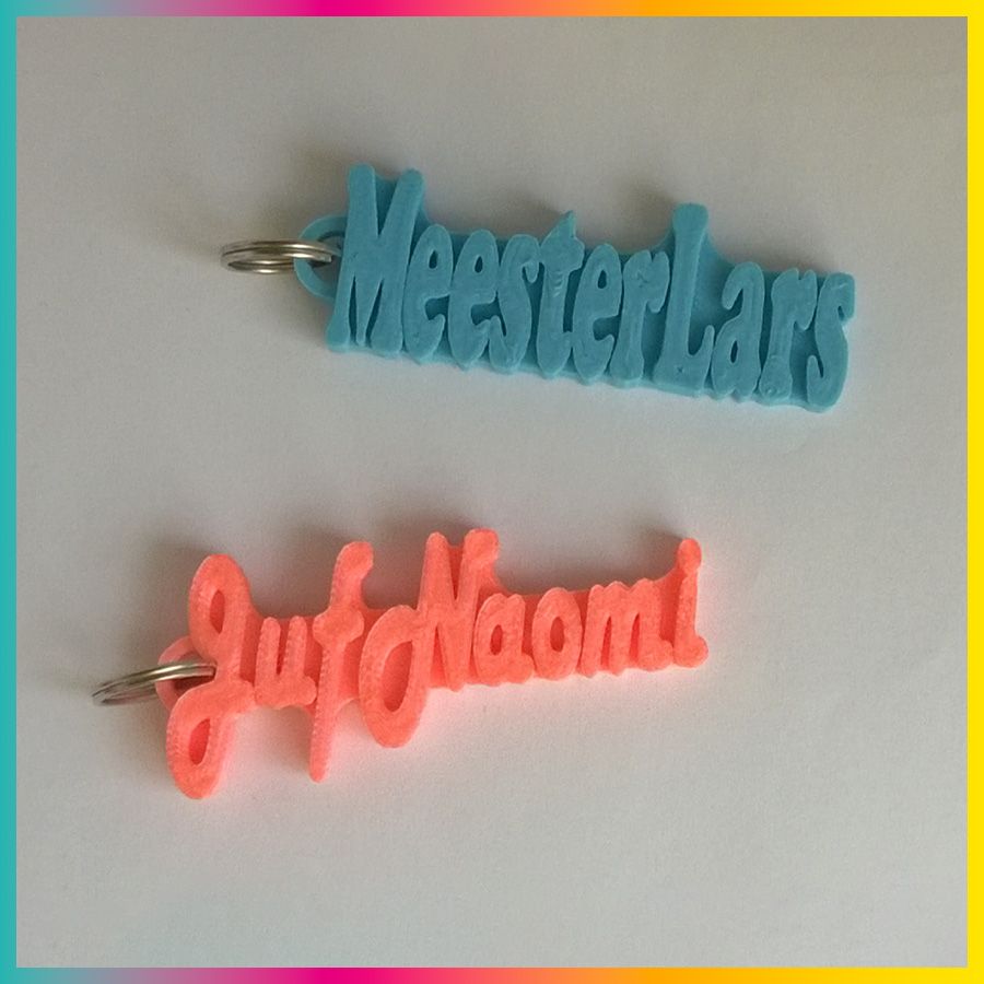 Sleutelhangers met naam voor de juf of de meester
