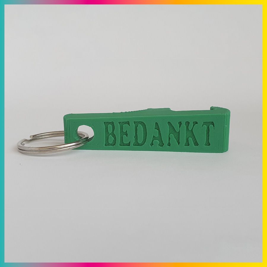 Sleutelhanger opener bedankt