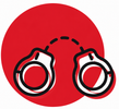 Blue and red heart-shaped graphic; each side has stylized strokes converging at the top, suggesting unity.