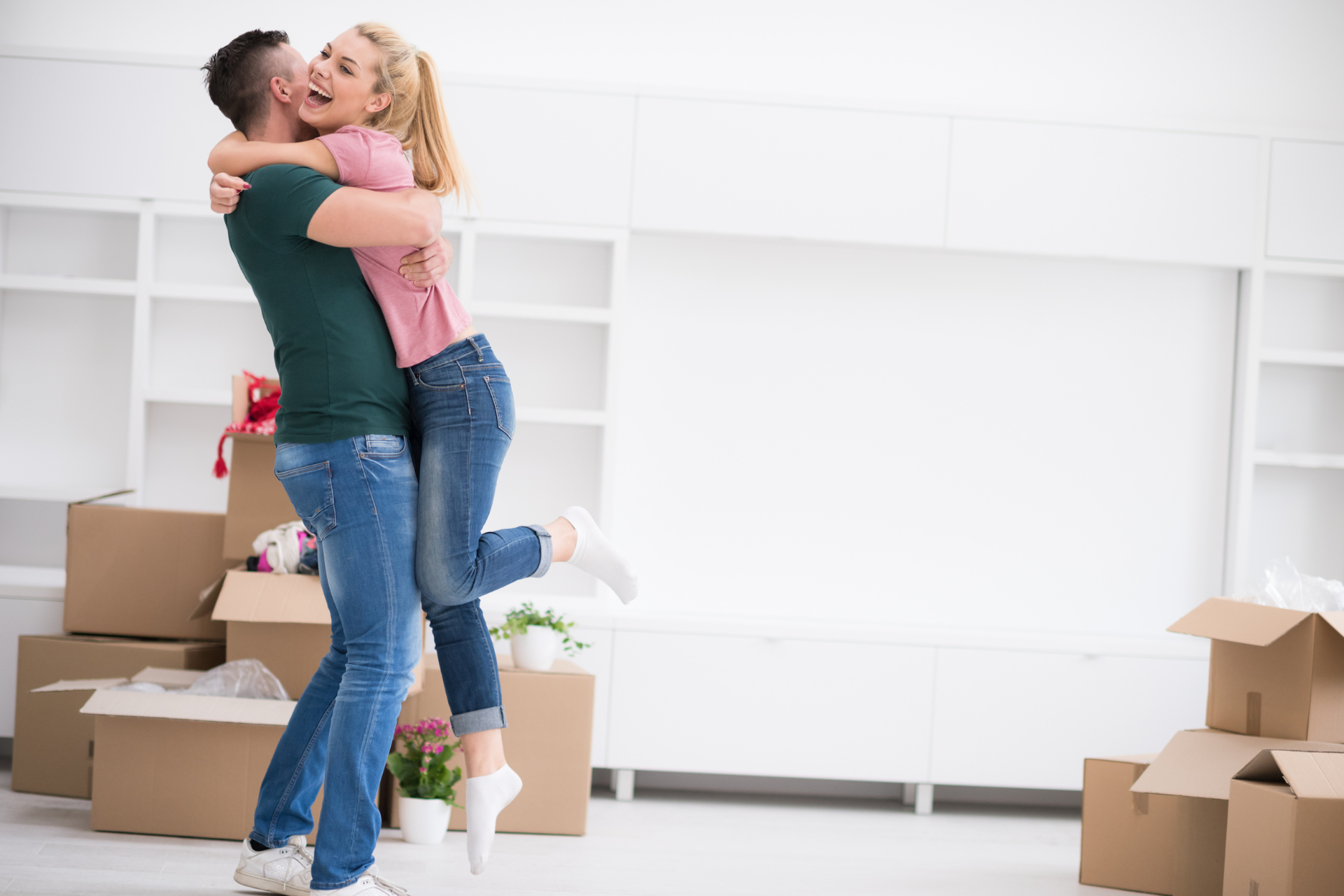 happy couple after painting job