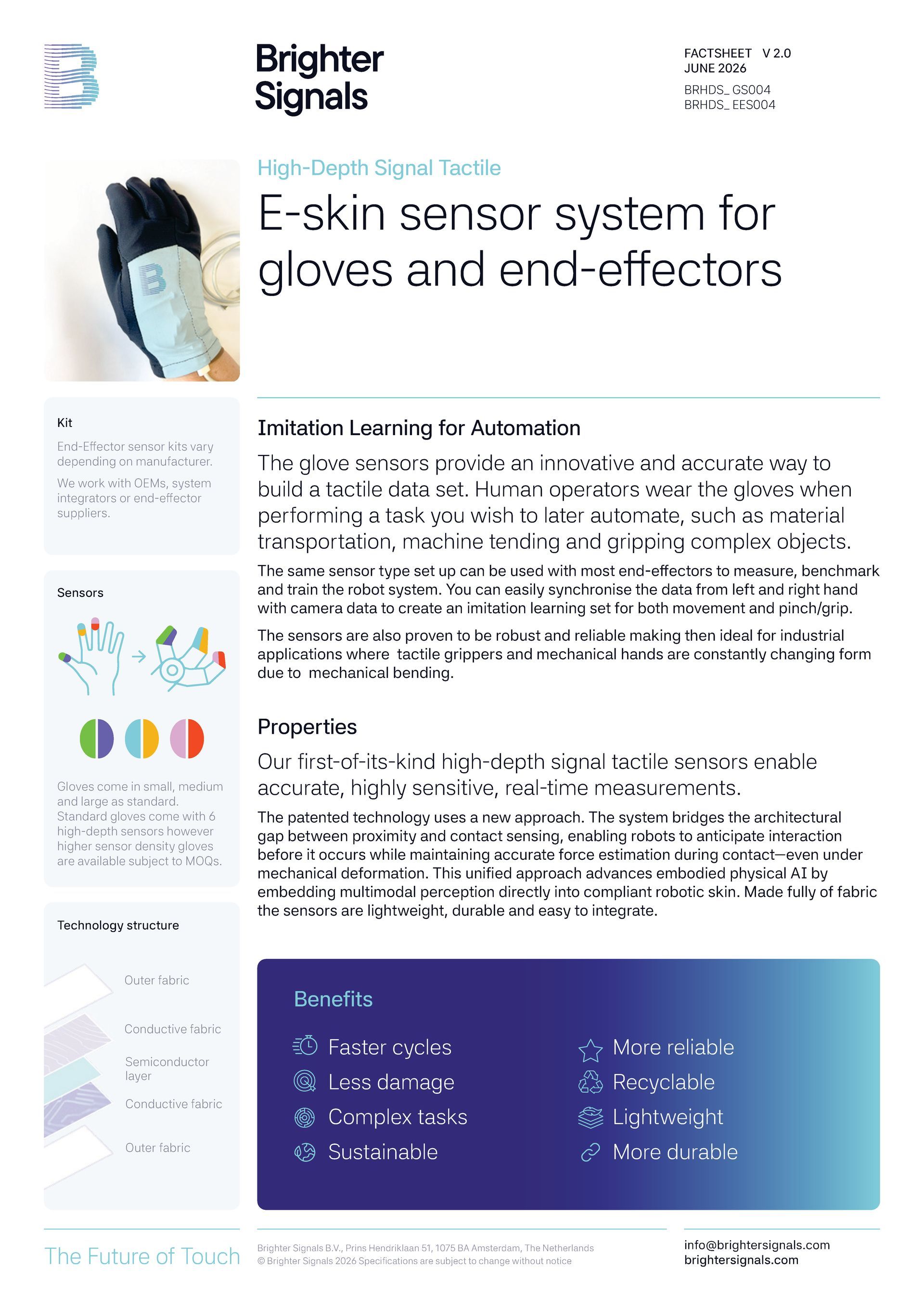 Brighter Signals Sensor Fact sheet back page