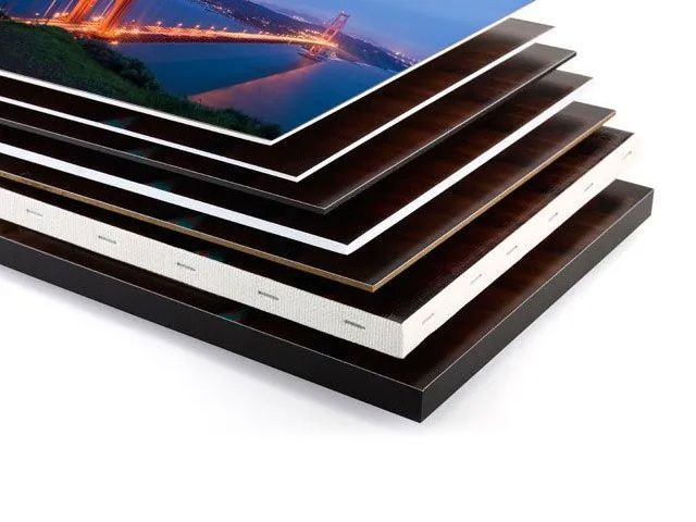 Mounted photo in layers