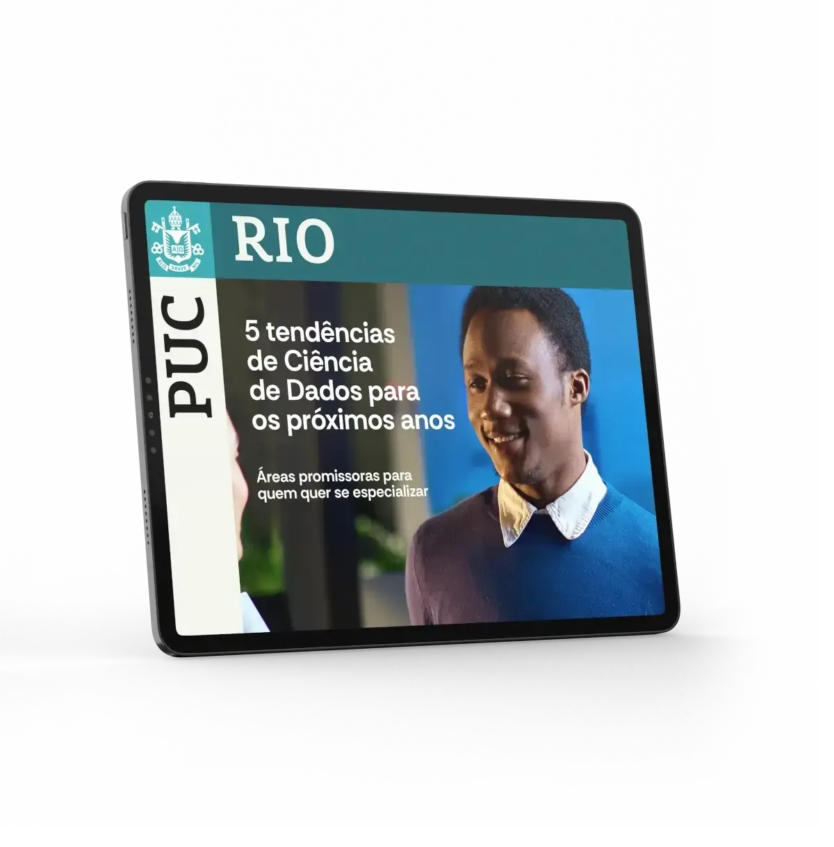 Um tablet verde e roxo com as palavras vivendo esse mundo digital nele.