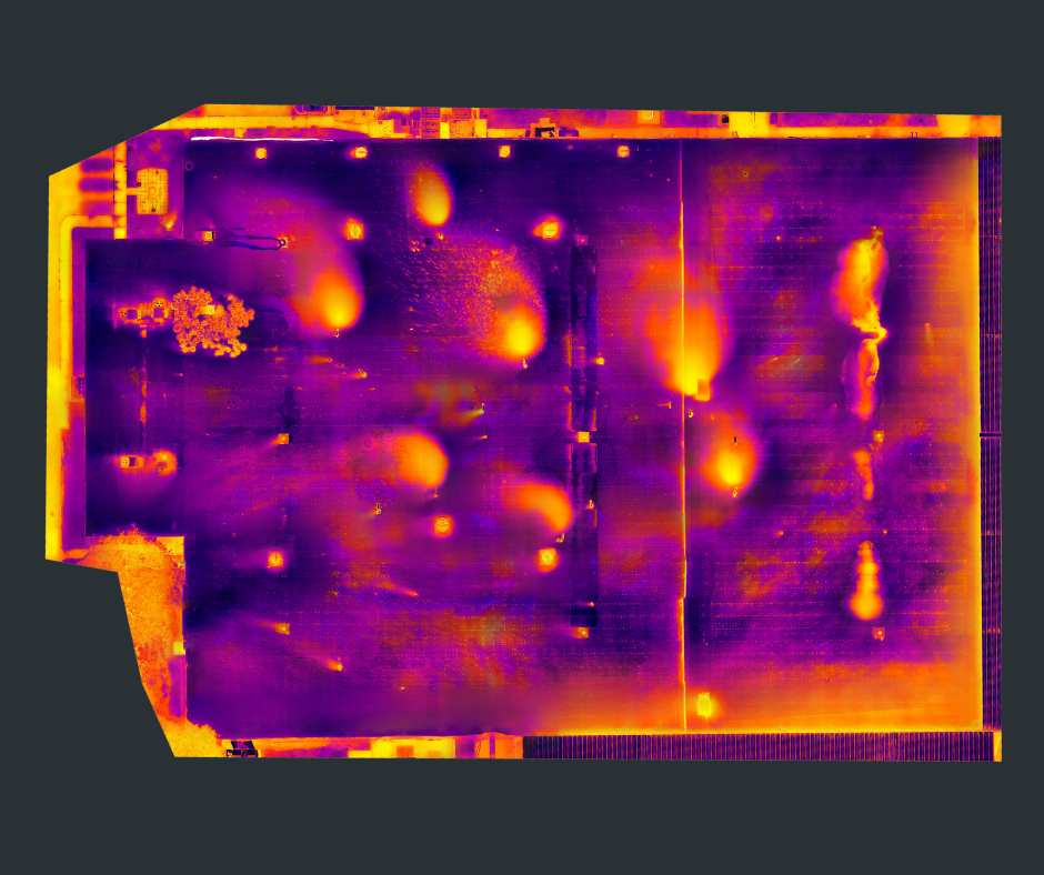 Drone performing a thermal roof inspection on a commercial building in Cincinnati to detect heat loss and water damage