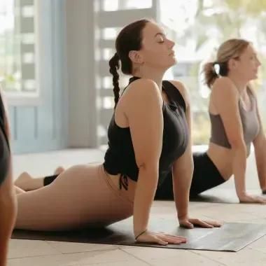 Women doing yoga