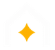 Yellow four-point star icon on a white background