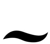 A black silhouette of a wave on a white background.