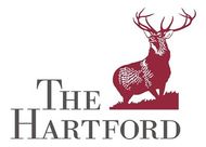 The Hartford company logo, featuring a red stag standing on a small patch of grass above the text 
