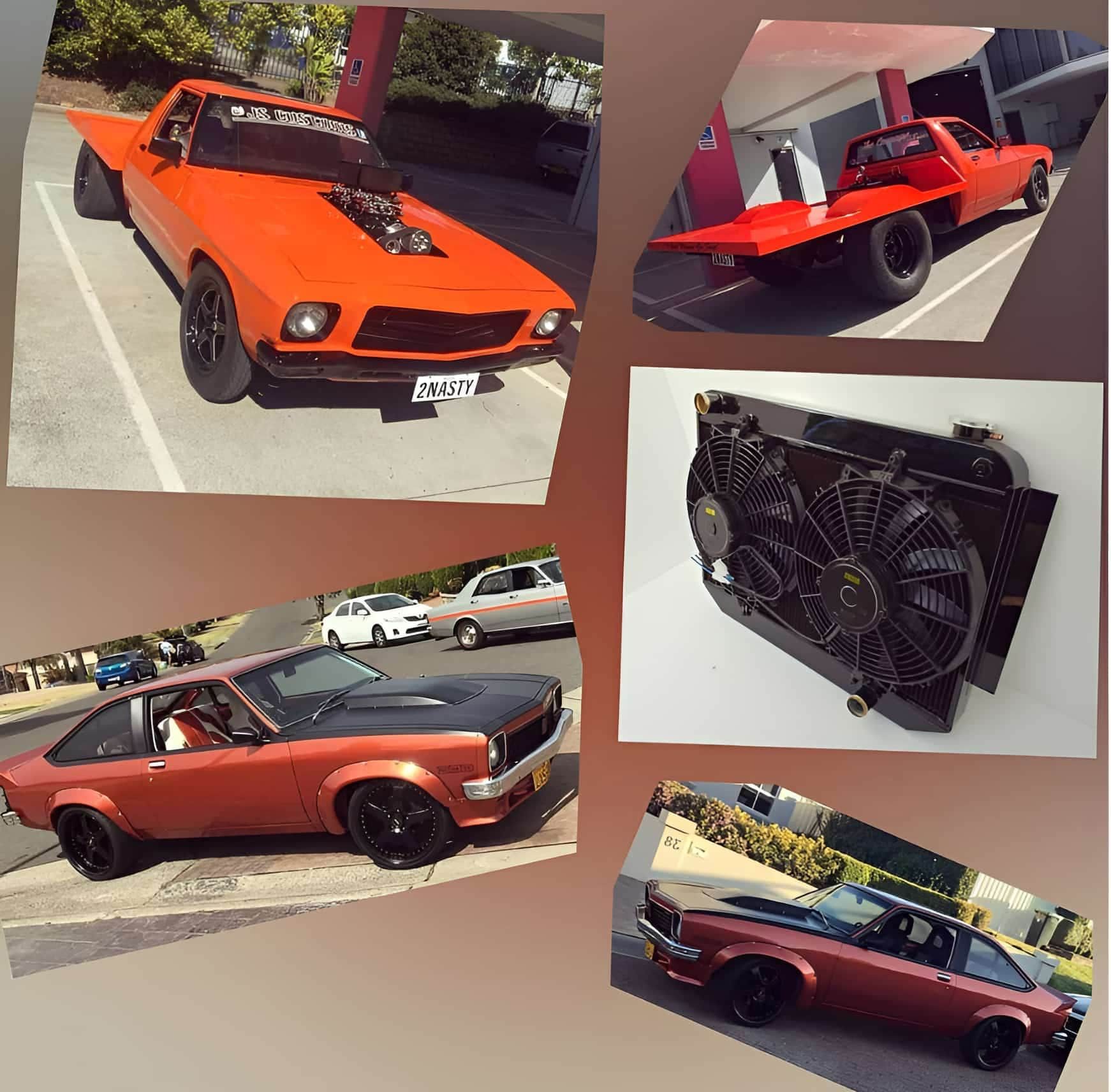 A Collage of Pictures of Cars Including a Red Truck — South Coast Radiators In Sutherland, NSW