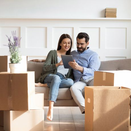 Happy Couple Moving In New House — Colorado Springs, CO — Helping Hands Moving