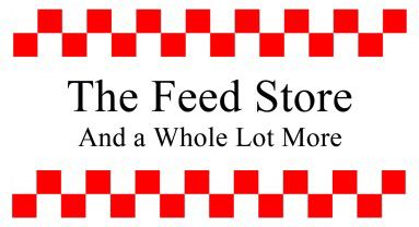 The Feed Store The feed store and a whole lot more logo with red and white checkers on a white background.