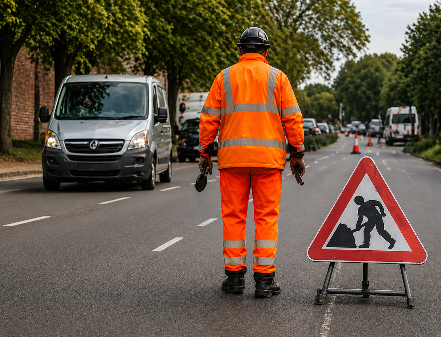 Road worker traffic management and fleet safety monitoring on public roads