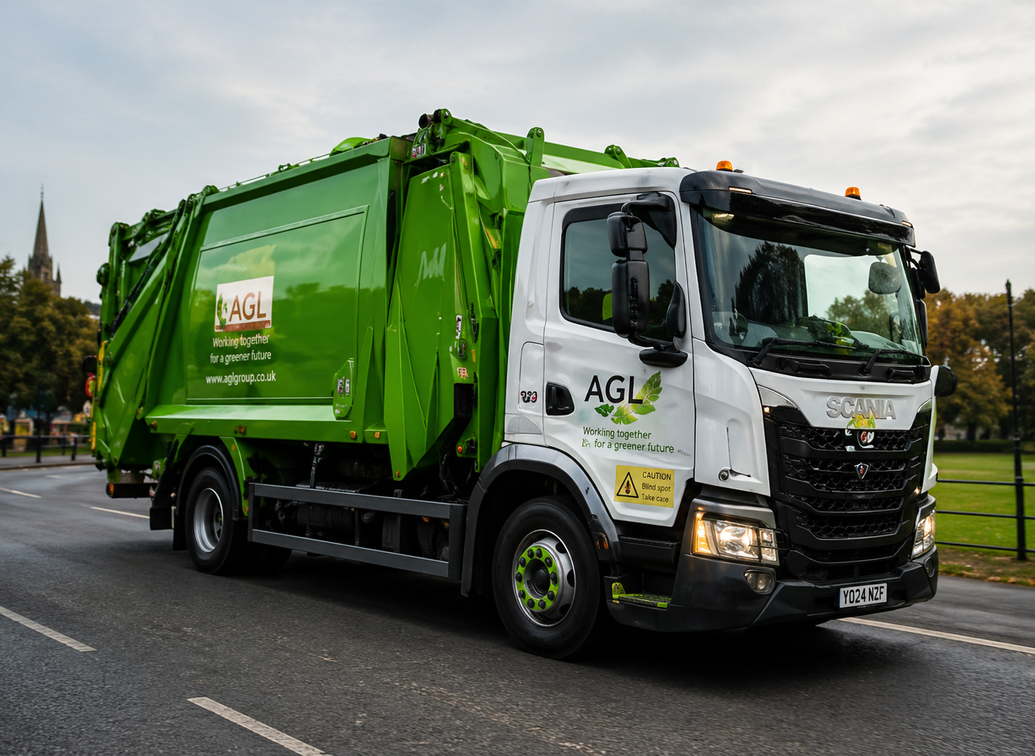 Local authority refuse collection vehicle with fleet tracking and telematics