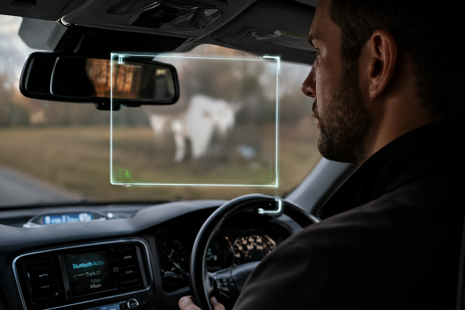 AI driver assistance system detecting roadside hazards for utility fleet vehicles