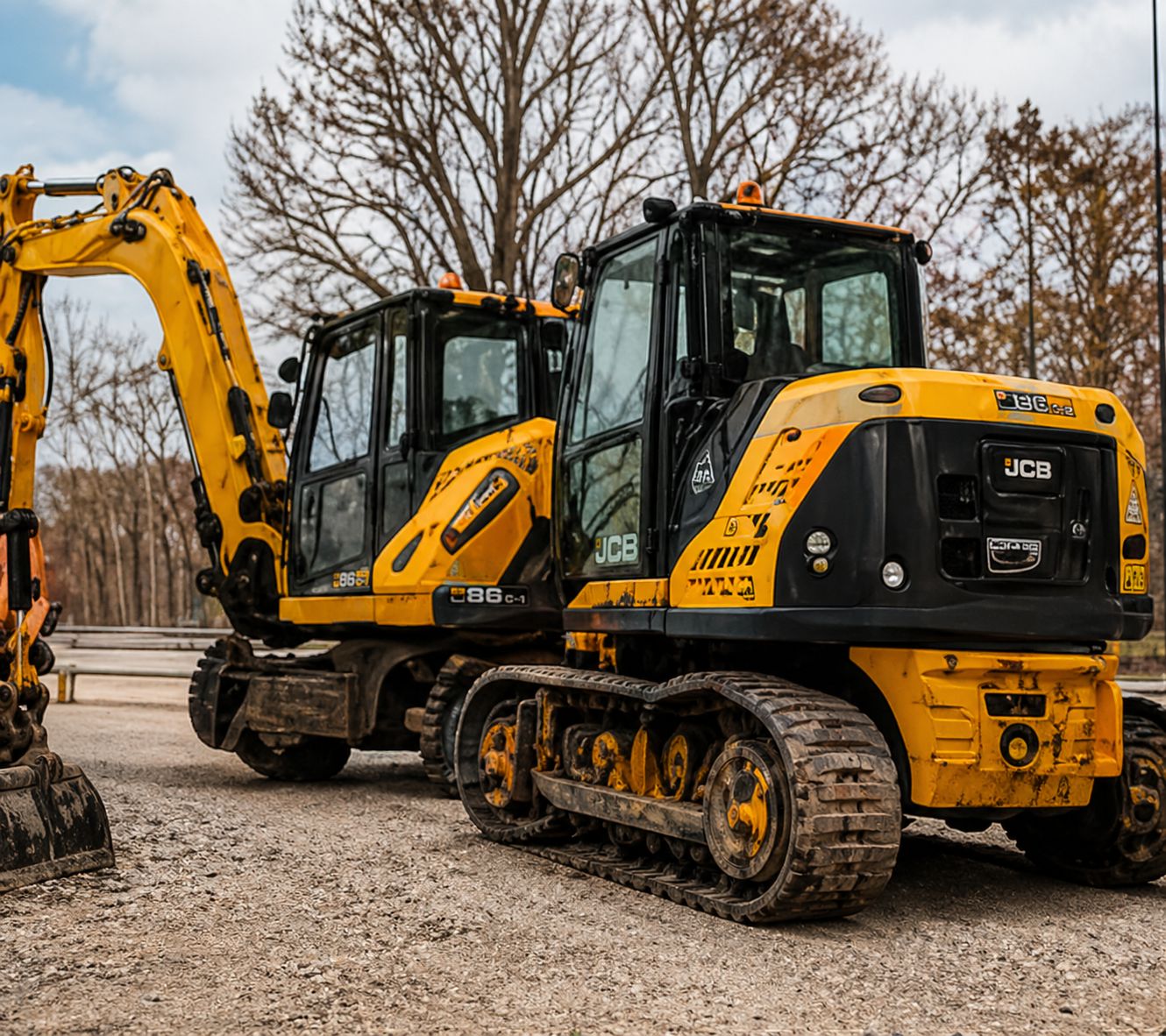 Tracked construction plant equipment with GPS tracking and telematics systems
