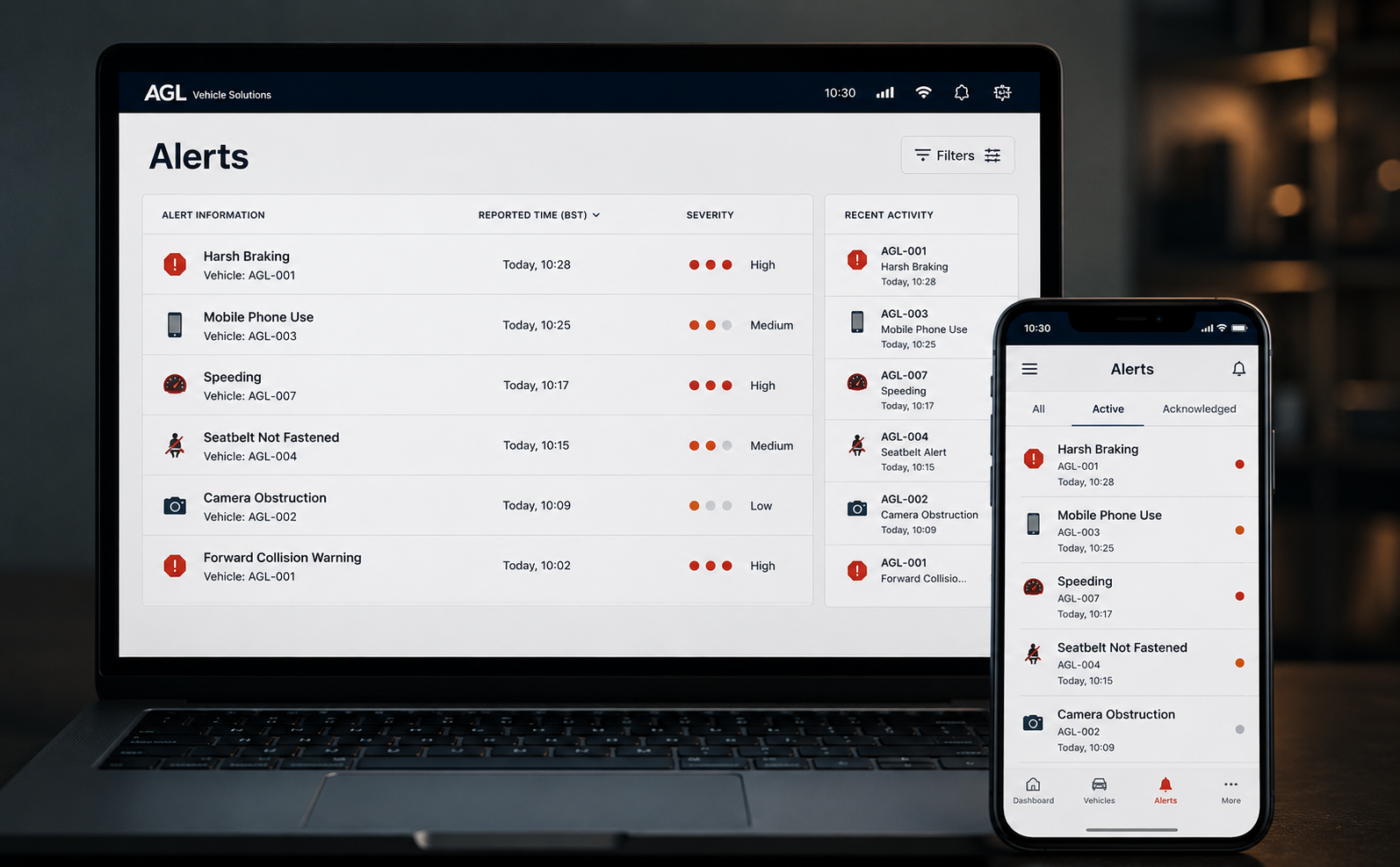 Fleet manager receiving AI fleet safety alerts