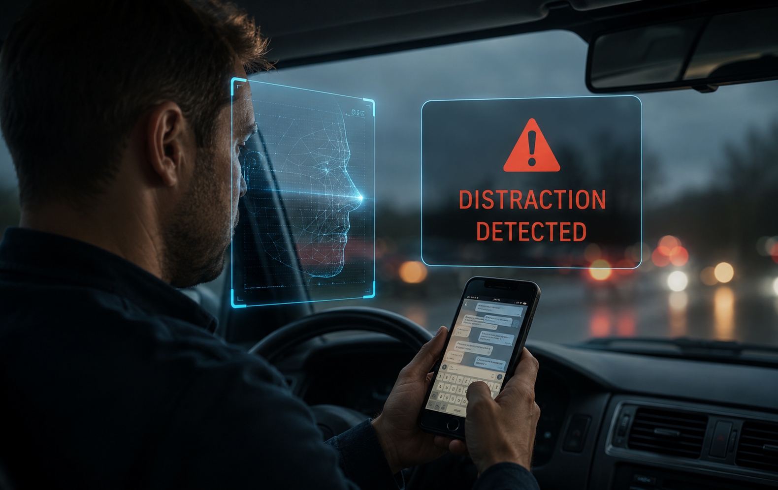 AI driver monitoring detecting distraction and fatigue