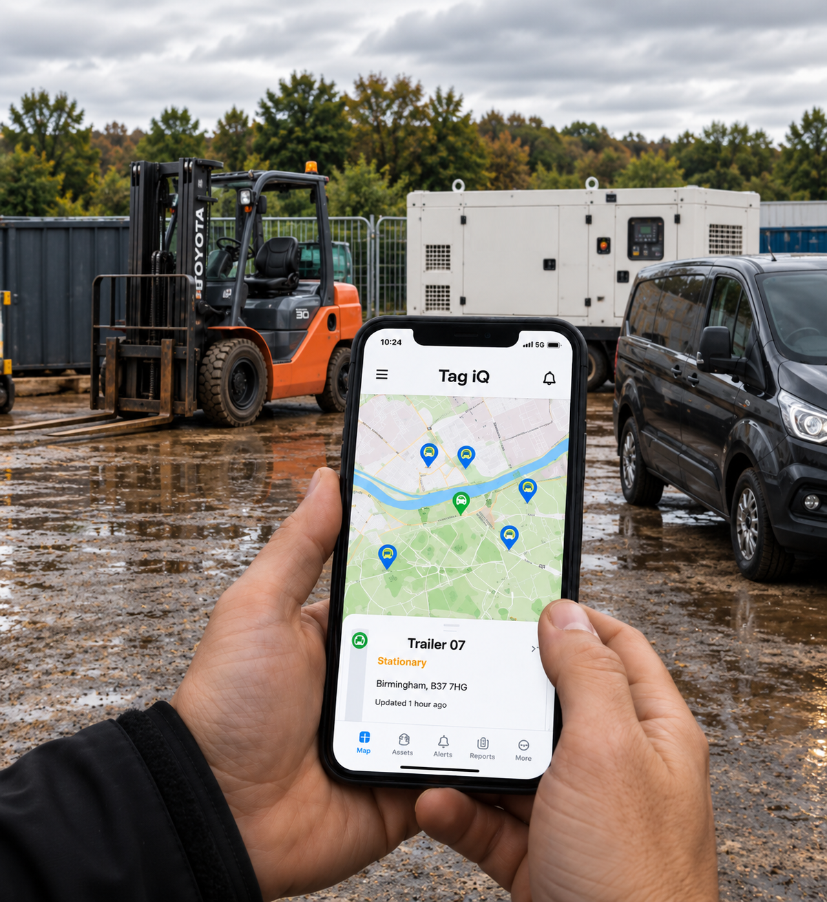Asset tracking interface used to locate equipment