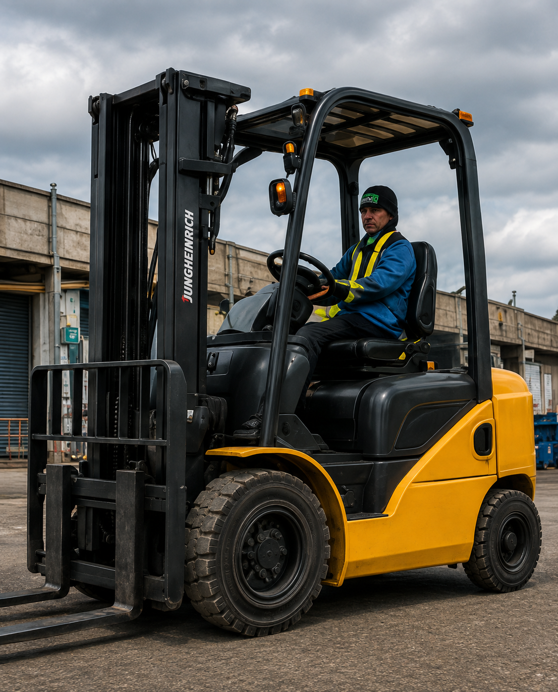 Forklift operating in a logistics and depot environment