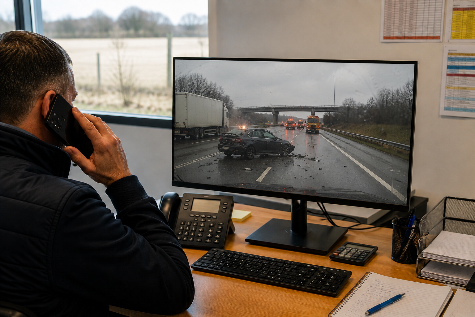 Commercial vehicle incident footage from a fleet camera system