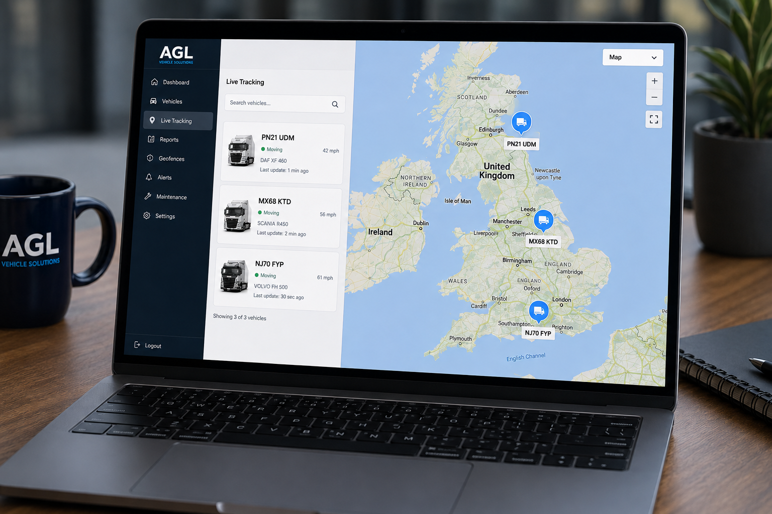 AGL fleet tracking portal for smaller commercial fleets
