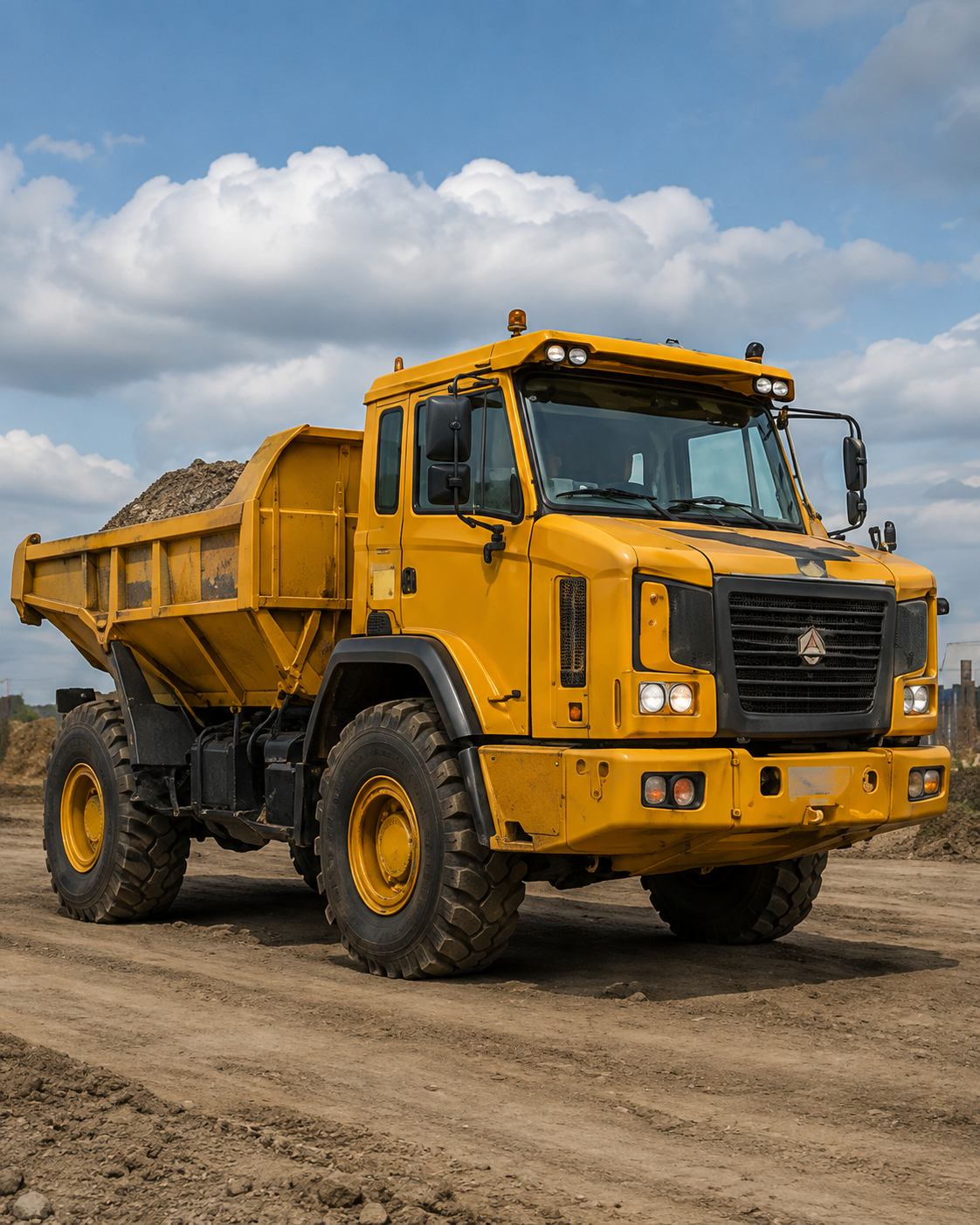 Quarry dump truck suitable for Human Form Recognition safety cameras
