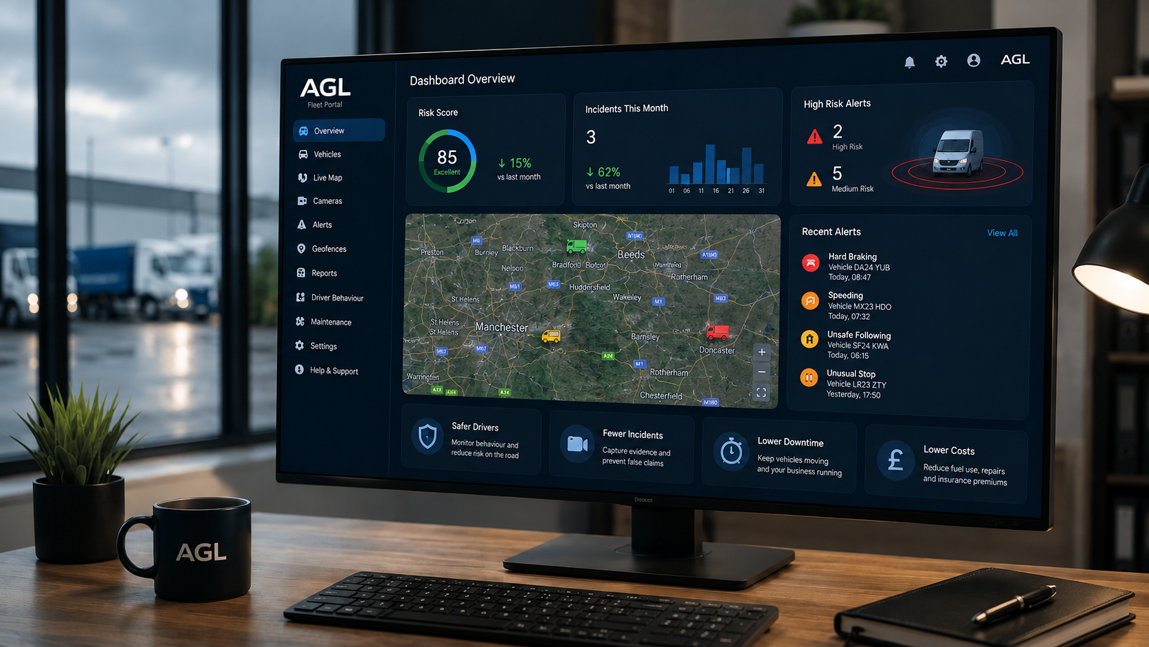 AI fleet dashboard reducing risk