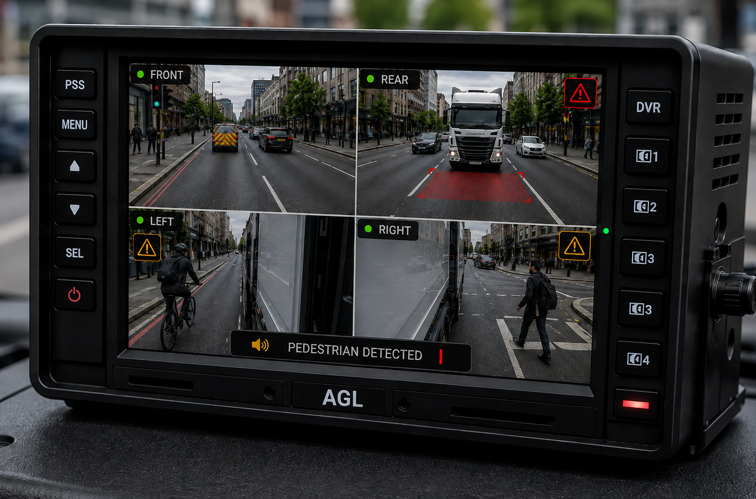 AGL DVS PSS multi-camera and vehicle safety monitoring system