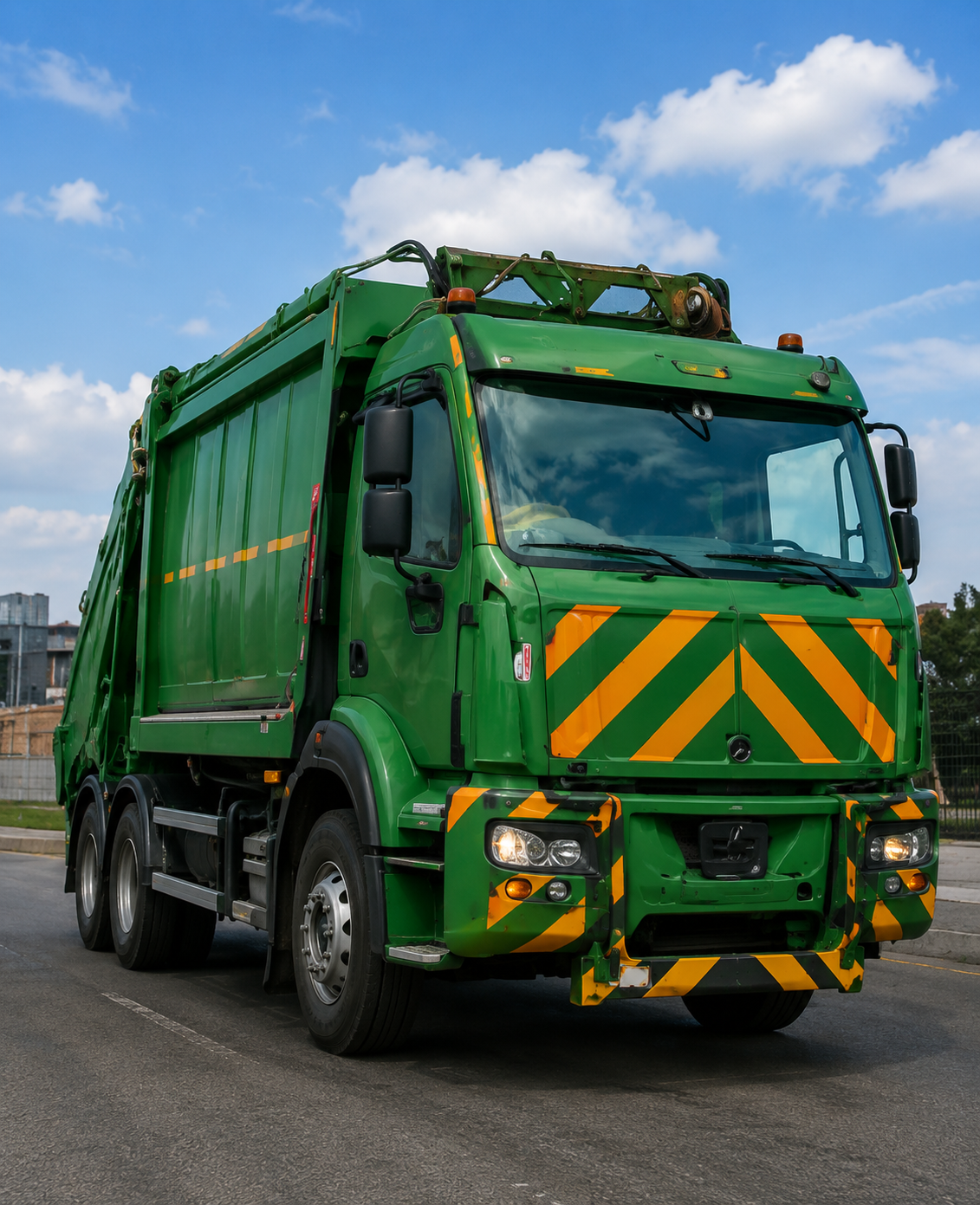 Waste and recycling vehicle suitable for HFR camera protection